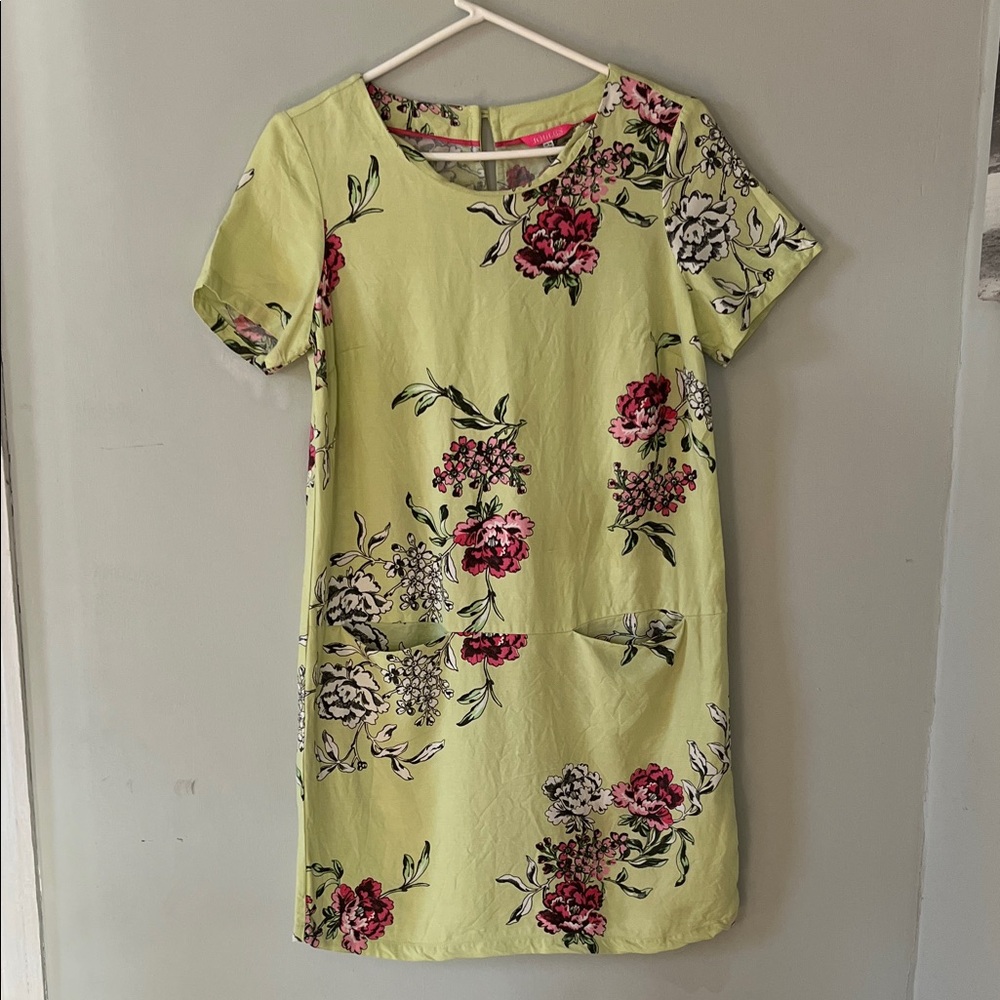 Joules Lime‎ Floral Mini Dress